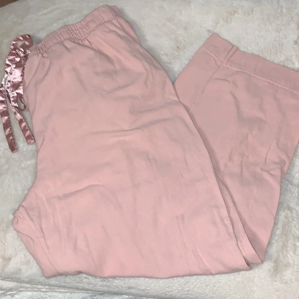 2X Maurice’s Ballet Pink 100% cotton satin bow pajama set has pockets